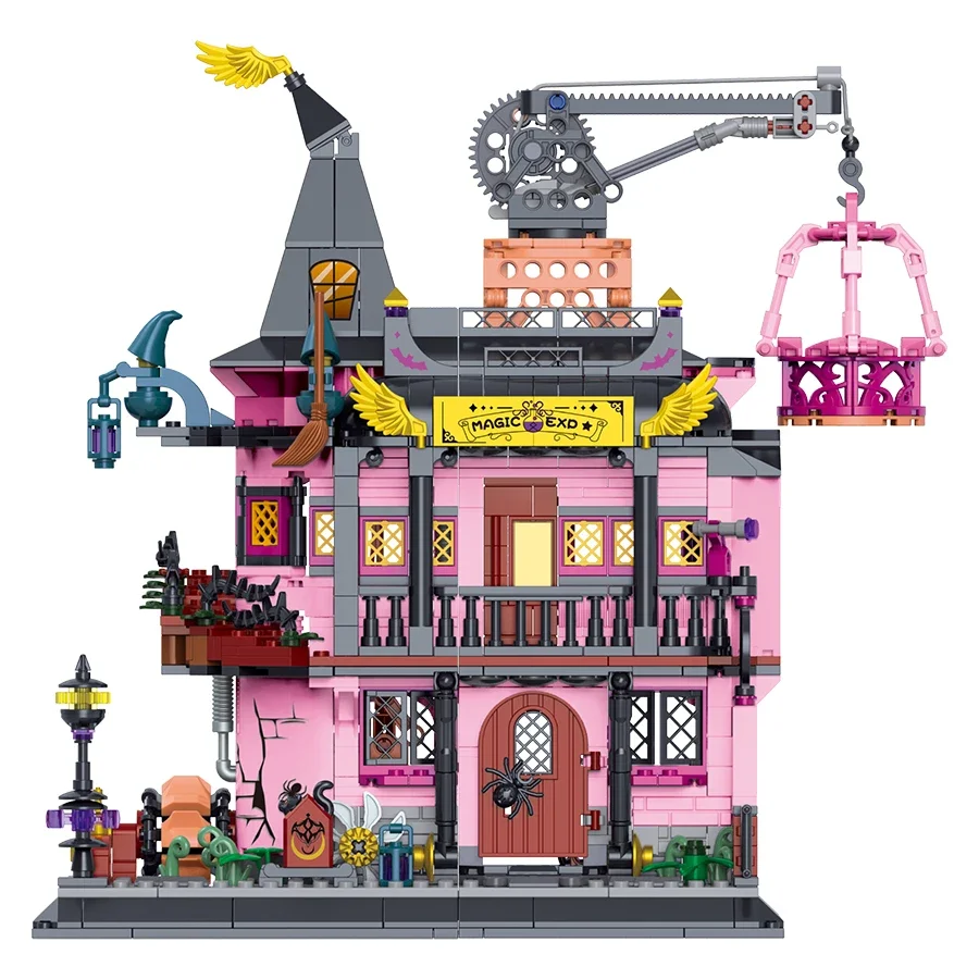 Halloween Geschenk Magisches Labor Mini Ziegel Magisches Haus Bausteine Architektur Puzzles Modelle Kinderspielzeug