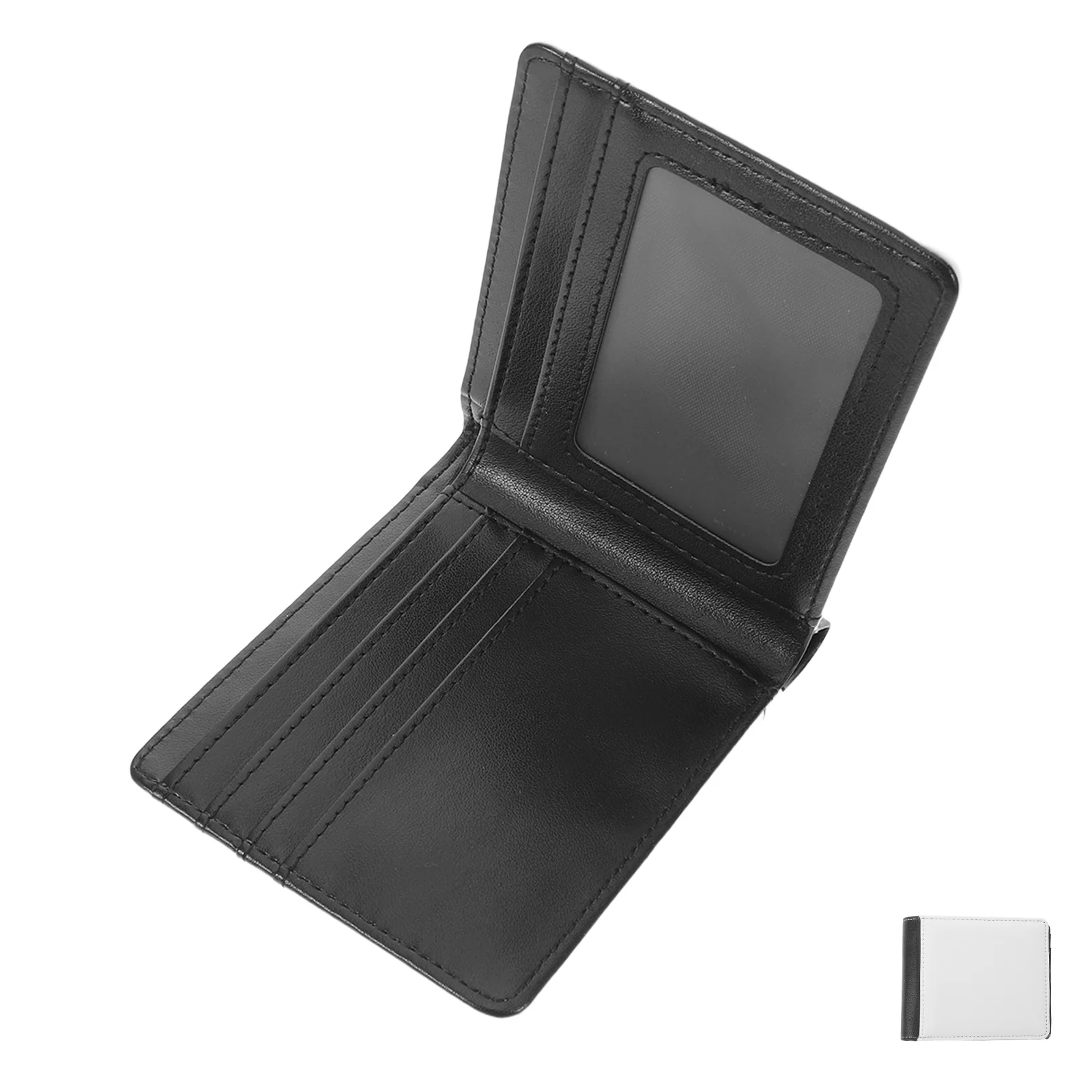 محفظة التسامي للرجال Pu محفظة فارغة قابلة للطي لتقوم بها بنفسك محفظة نقل الحرارة فتحات بطاقة عملة جيب هدية عيد ميلاد الأب #1