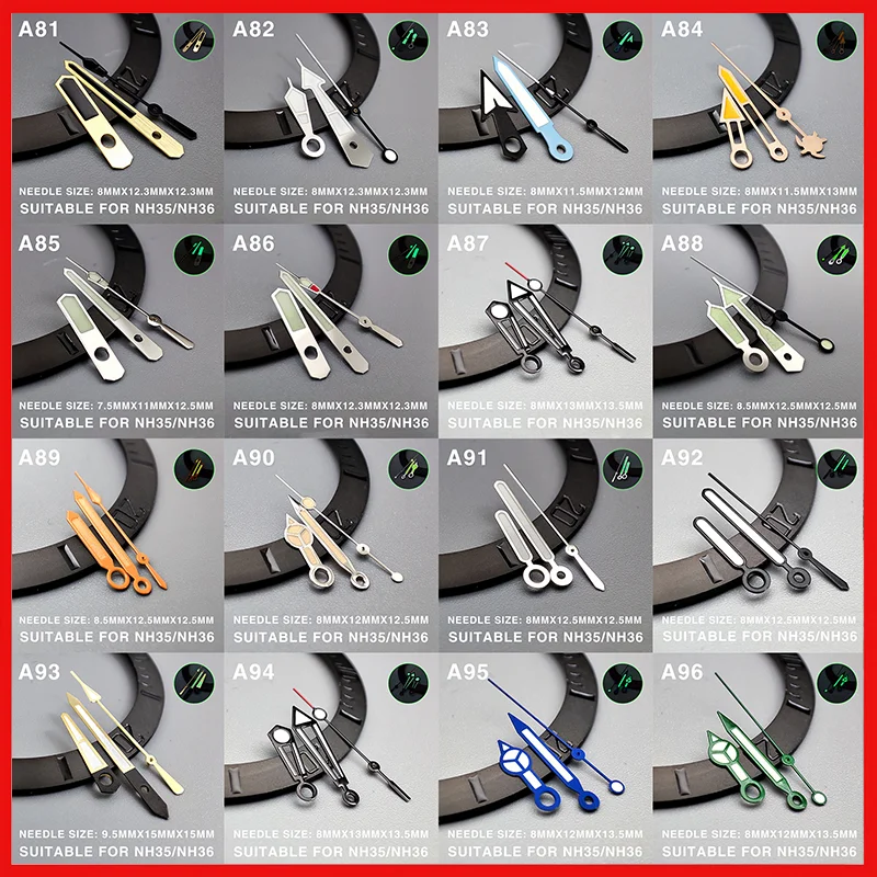 Hundreds of Pointer Luminous Benz/Seahorse/Machinery/Seiko Watches are Suitable for NH36 4R Movement nh35 Orange Hands