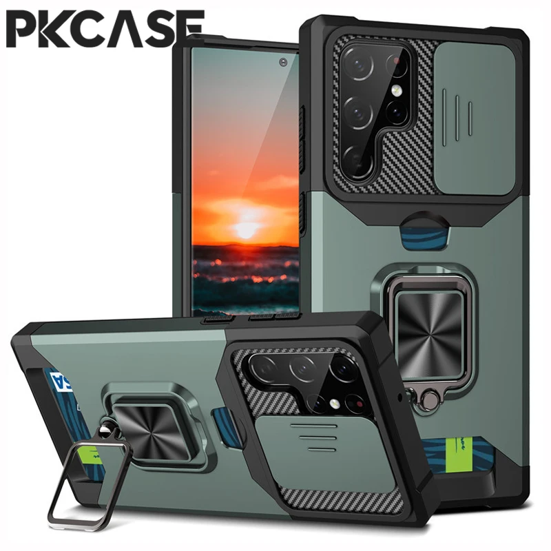 PKCASE Card Slot Case For Samsung Note 20 Ultra M12 M32 Cover For Galaxy A04 A03 A02S A82 A42 A32 A22 A14 A13 A12 A53 A33 A23