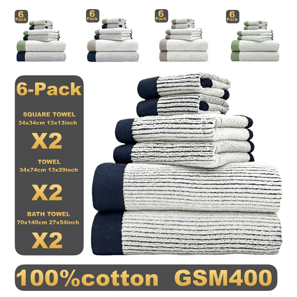 

6pcs for home cotton towel bath towels hand towels absorb water and are soft. Fast drying for home gym sports sauna beach hotel