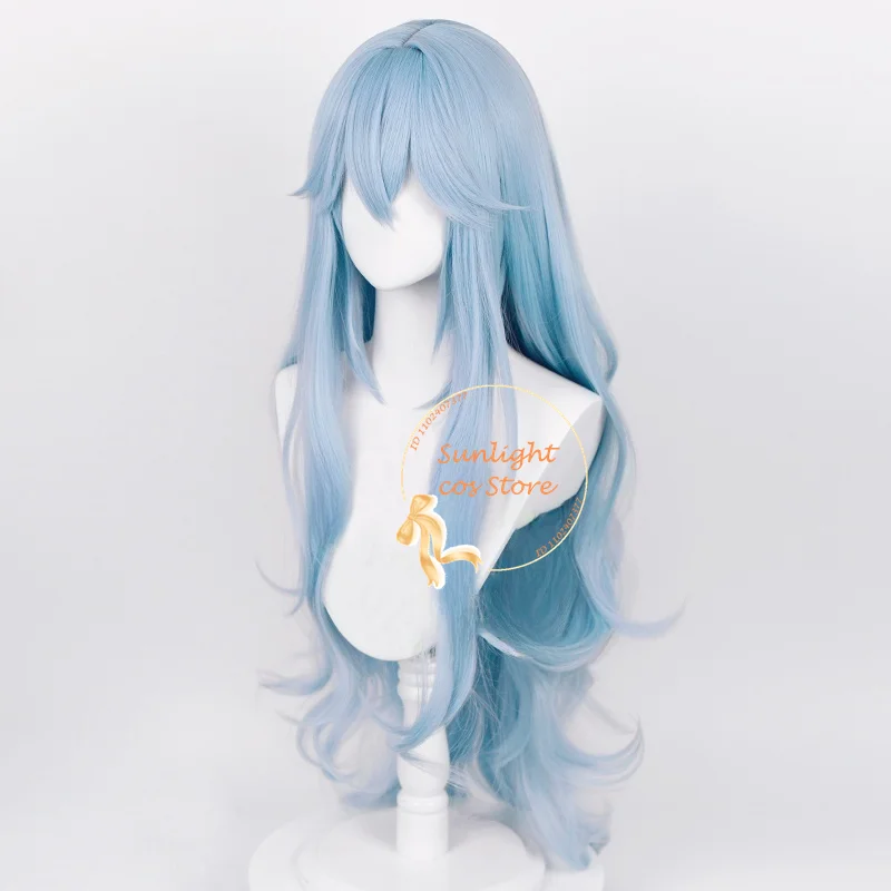 High Quality Anime EVA Rei Ayanami Rei 100cm Cosplay Wig Cyan Blue Wavy Cosplay Wigs Heat Resistant Synthetic Hair + Wig Cap