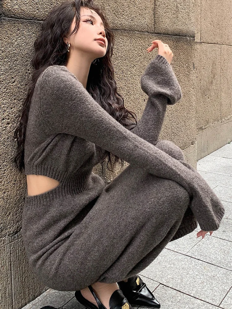 Vestido de punto ceñido para mujer, vestido de una pieza, elegante, Vintage, ajustado, informal, Sexy, para fiesta