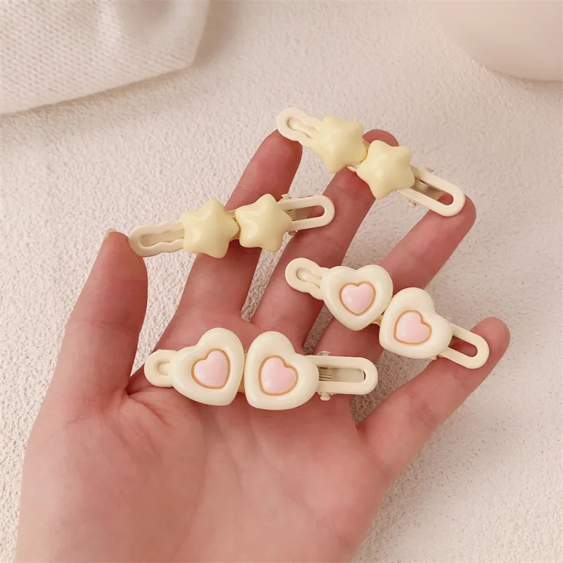 ฤดูร้อน Y2K Hairpin การออกแบบดาวสีเหลืองเป็ดปากคลิป Bangs คลิปด้านข้างสีฟ้า BB Barrettes ผม Snap คลิปสาวอุปกรณ์เสริมผม