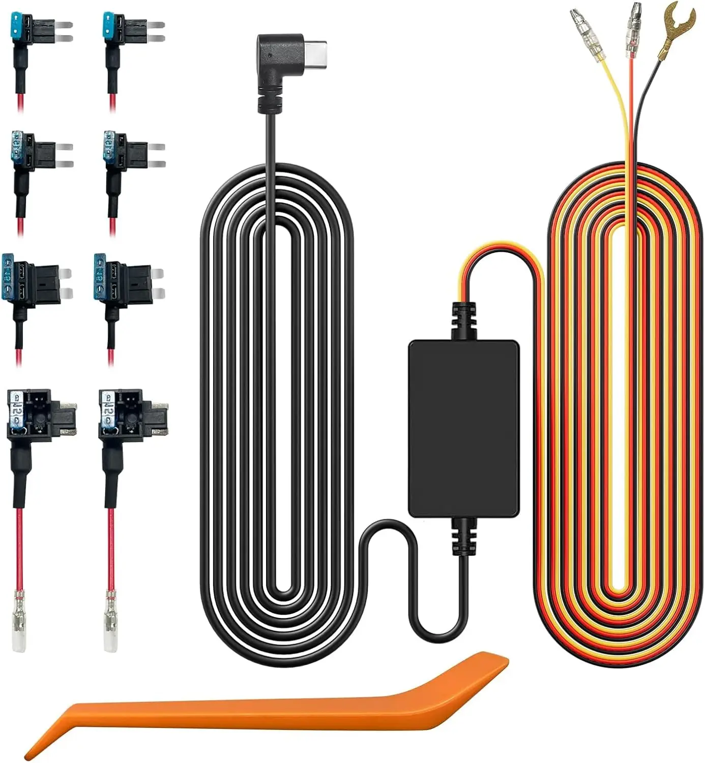 

WOLFBOX Type-C Hardwire Kit for G840S/G930/G840H/G850/G900/G850 PRO/X5 Mirror Dash Camera, Parking Monitor with Multiple Ports