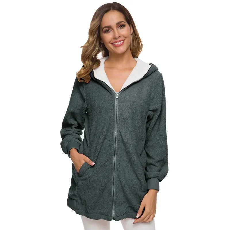 الشتاء النساء فو الفراء سترة 2025 السيدات رقيقة البلوز الصوف معطف الفرو رقيق هوديي أبلى فام بالأزرار المرأة السترات معطف