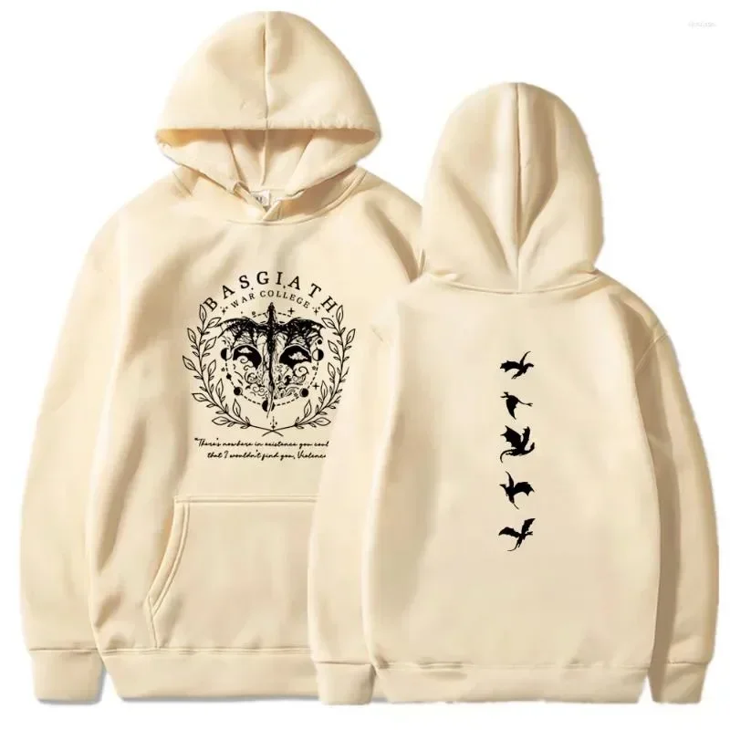 2024 Basgiath War College Hoodie Fourth Wing Double-Sided Women Unisex Hooded Sweatshirt Bookish Vintage Casual Pullovers Top