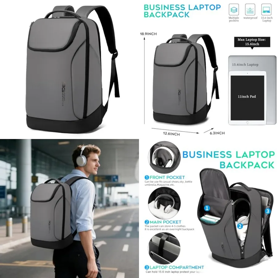 FUTURE AESTHETICS Business Smart Backpack Waterproof for women, men, Fight Approved Durable Backpack suitable as overnight and