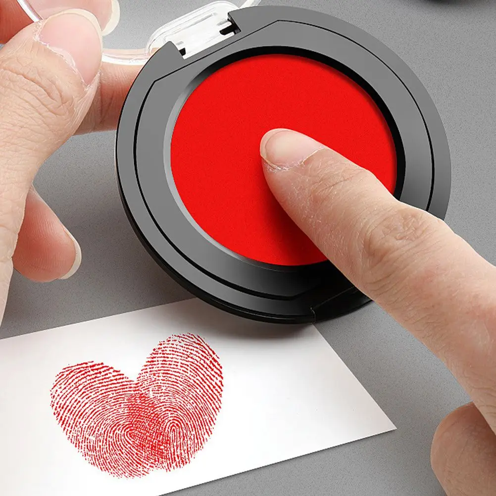 ポータブルミニ油性インクパッド赤 PVC コア財務会計オフィス必須財務スタンプパッド文具