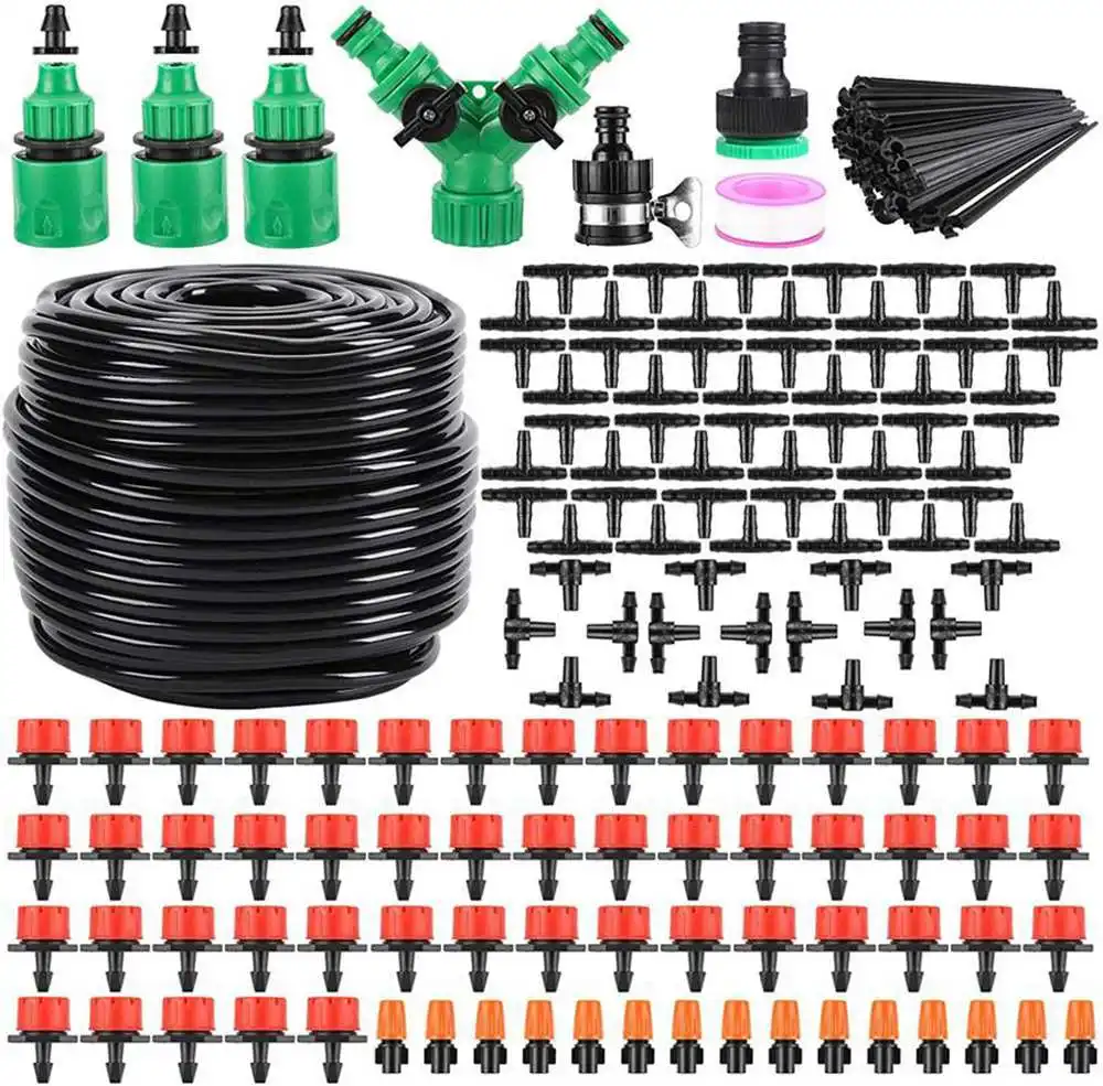 

Automatic Watering Irrigation Kit DIY Outdoor Garden Drip irrigation Sprinkler Flowering System 164ft 50m