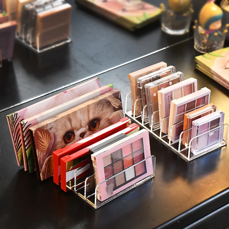 Acrylic Compact Eyeshadow Palette Organizer Display Tray Storage Box Cosmetics Rack Makeup Tools Holder Drawer Organizer