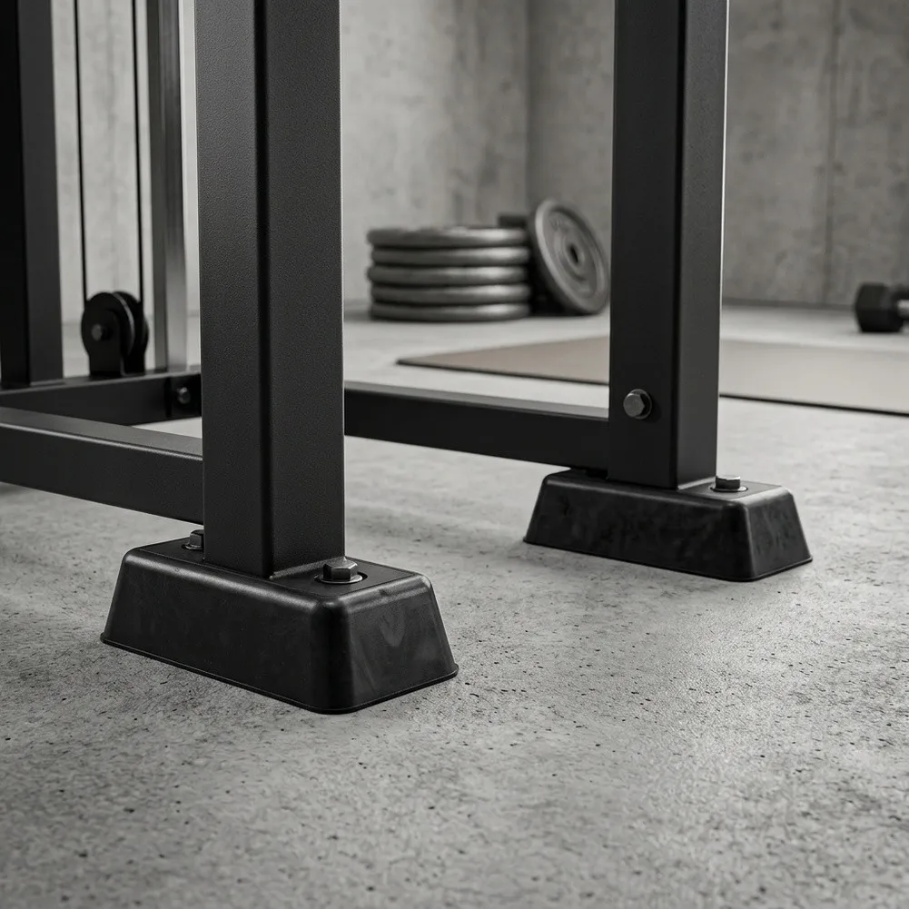 Rubber Cushioning Pad for Squat Rack Uprights and Crossmembers to Prevent Scratches and Dents from Metal Contact