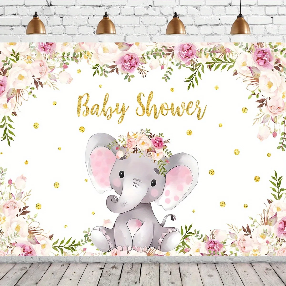 Mädchen Elefant Baby Party Hintergrund Wand