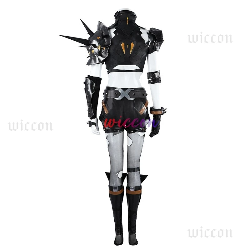 Nuovo gioco Rivals Donna Magik Costume Cosplay Costumi Illyana in pelle nera Top Pantaloncini Accessori Halloween Comic Con Outfit