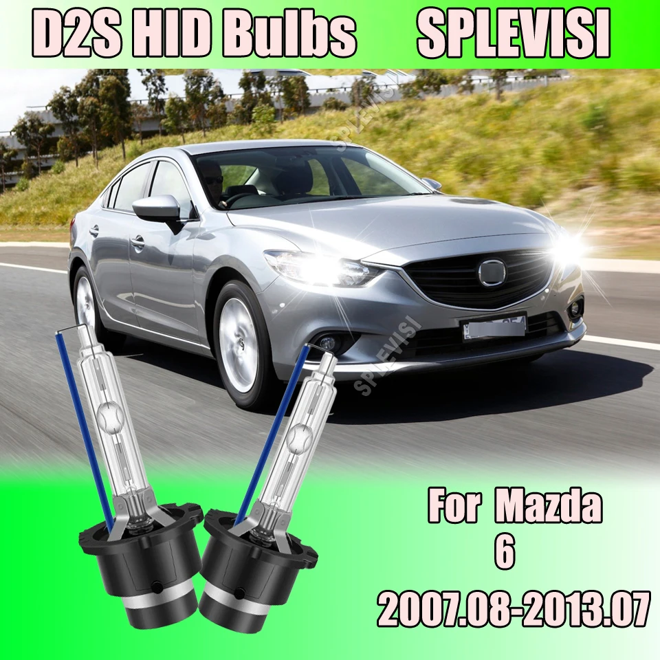 2Pcs D2S Xenon HID Headlights 6000K White Directly Replacement for Various Road Conditions For Mazda 6 2007.08-2013.07