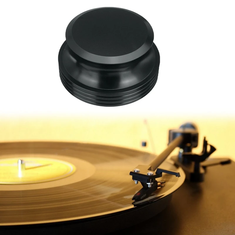 Record Turntables Weight Stabilizer Black Clamp Aluminum Metal Anti-Vibration Improves Sound Quality Player Parts