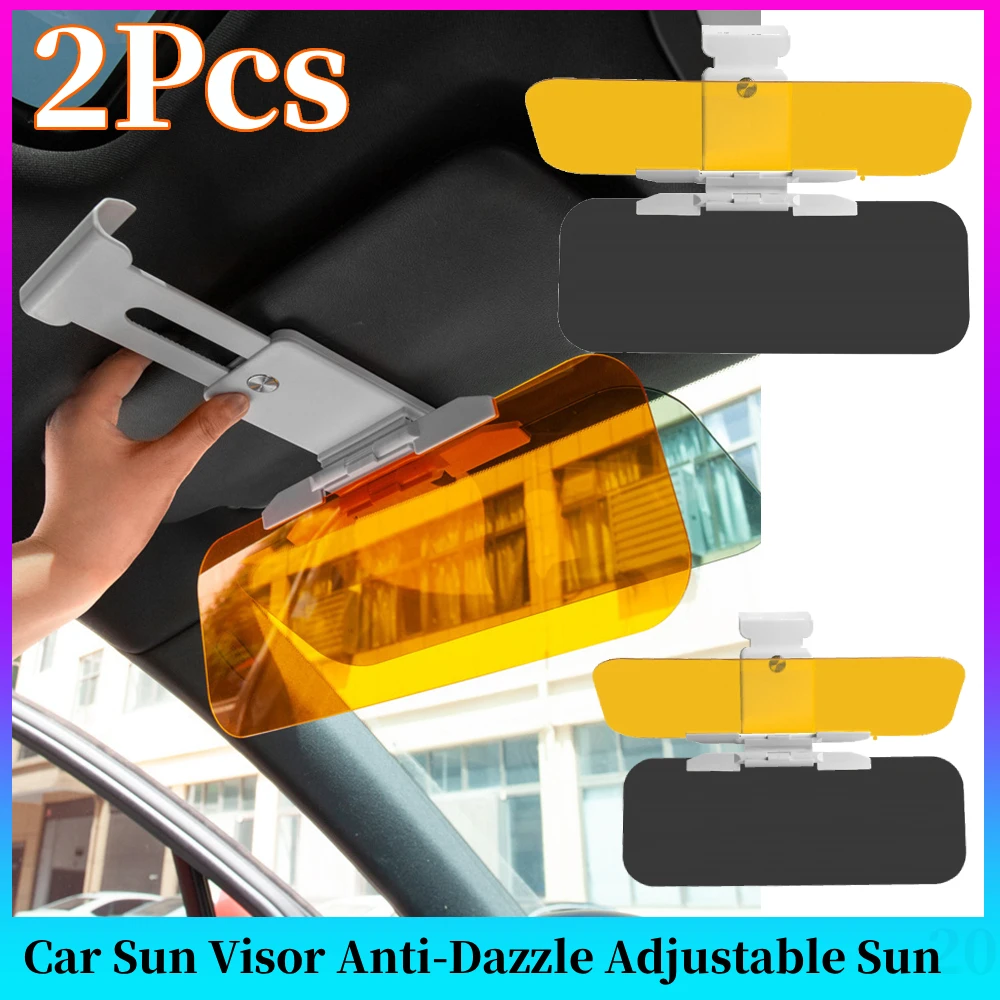 

2Pcs Adjustable Sun Blocker Flip Down HD Anti Sunlight Dazzling Goggle Clear View Visor Polarized Clear Vision Sun Visor Blocker