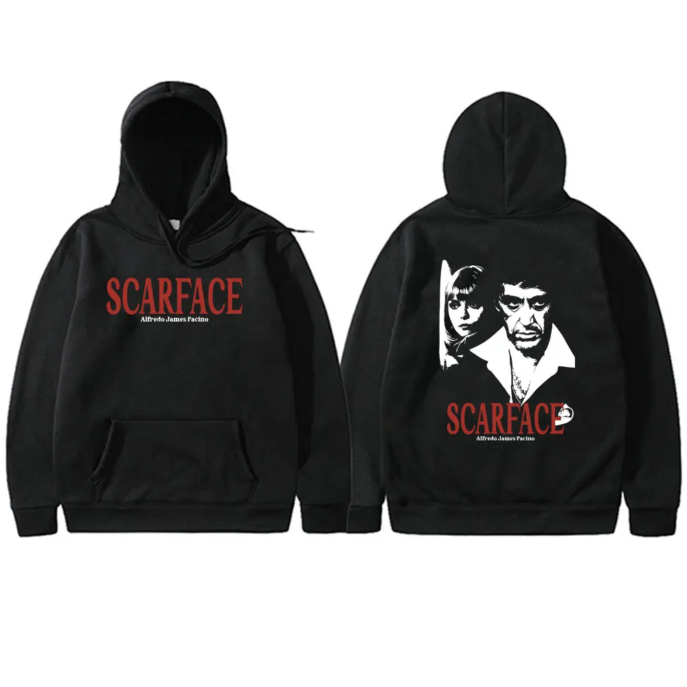 Movie Scarface Al Pacino Graphic Hoodie Vintage Tony Montana Hooded Sweatshirt Men Women Hip Hop Rock Oversized Pullover Hoodies