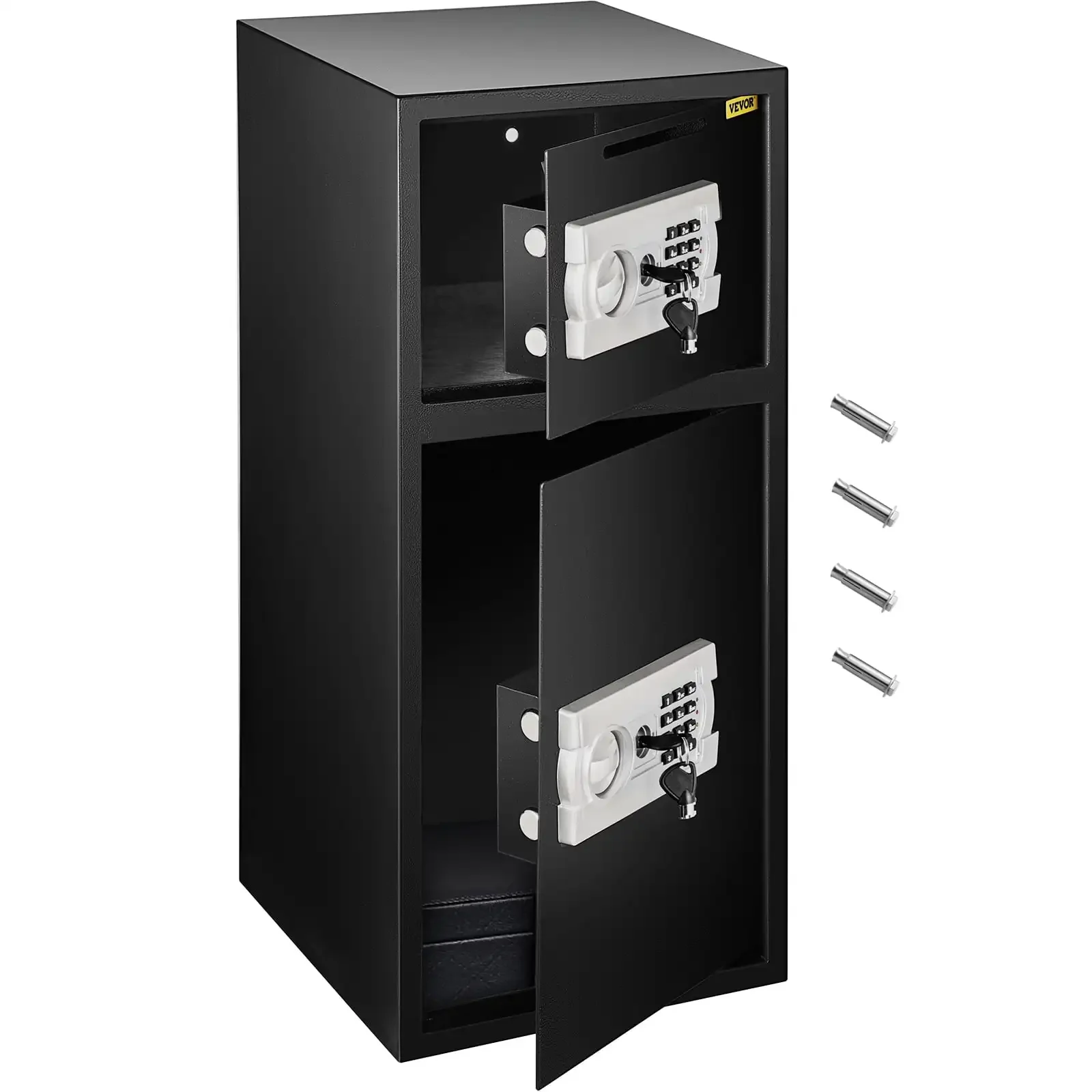 Large Double Door Security Safe Box 2.6 Cubic Feet Steel Safe Box Strong Box with Digital Lock for Money Jewelry Black