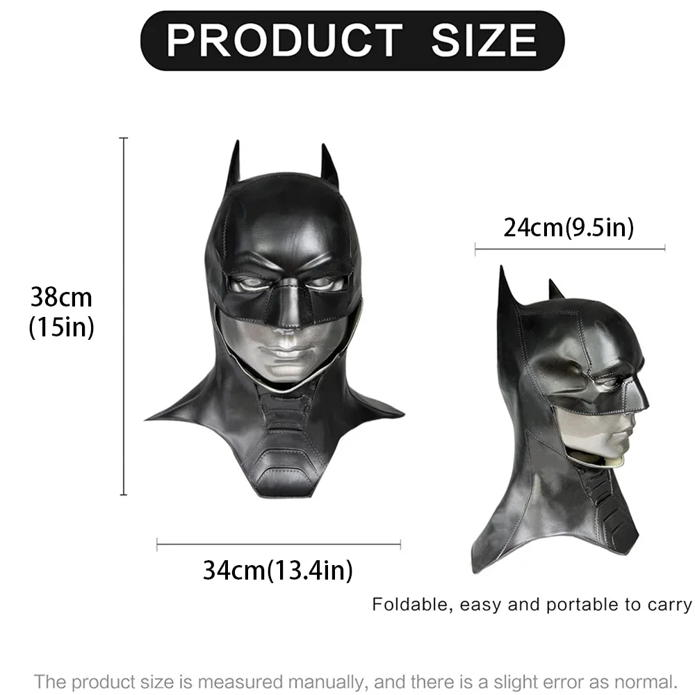 قناع باتمان اللاتكس الاحترافي - غطاء رأس لزي فارس الظلام الدقيق لفيلم الهالوين التنكرية وأحداث الأفلام جودة الفيلم #6