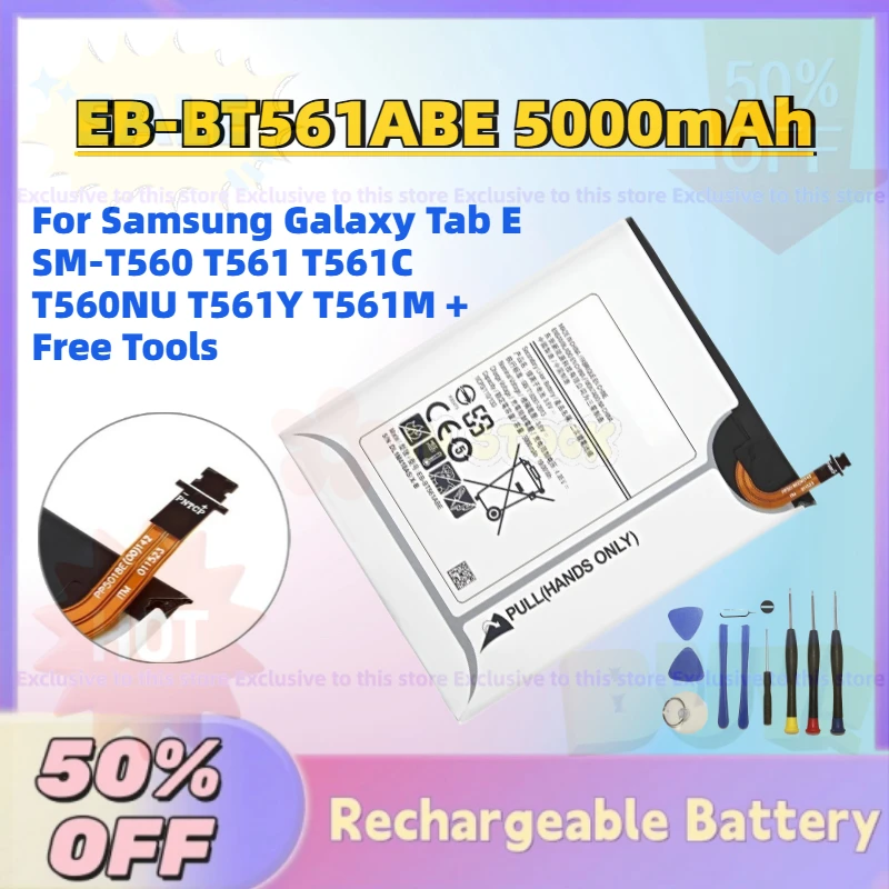 

In Stock EB-BT561ABE 5000mAh 3.8V Tablet Battery for Samsung Galaxy Tab E SM-T560 T561 T561C T560NU T561Y T561M + Free Tools