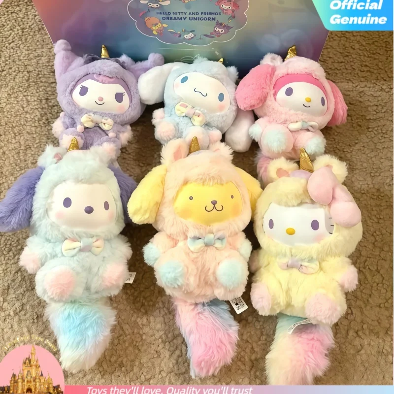 

New Sanrio Characters Dream Unicorn Series Vinyl Face Blind Box Kuromi Anime Figure Pochacco Mystery Bag Melody Pendant Toy Gift