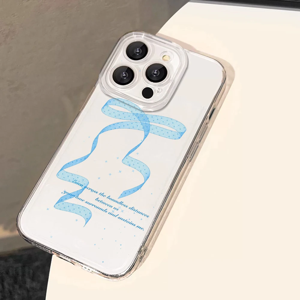 Dreamy Wave Dot Ribbon Silicone Phone Case for IPhone 17 16 15 14 13 12 11 Pro Xs Max Air Mini 7 8 6 6s Plus SE 2020 2022 Cover