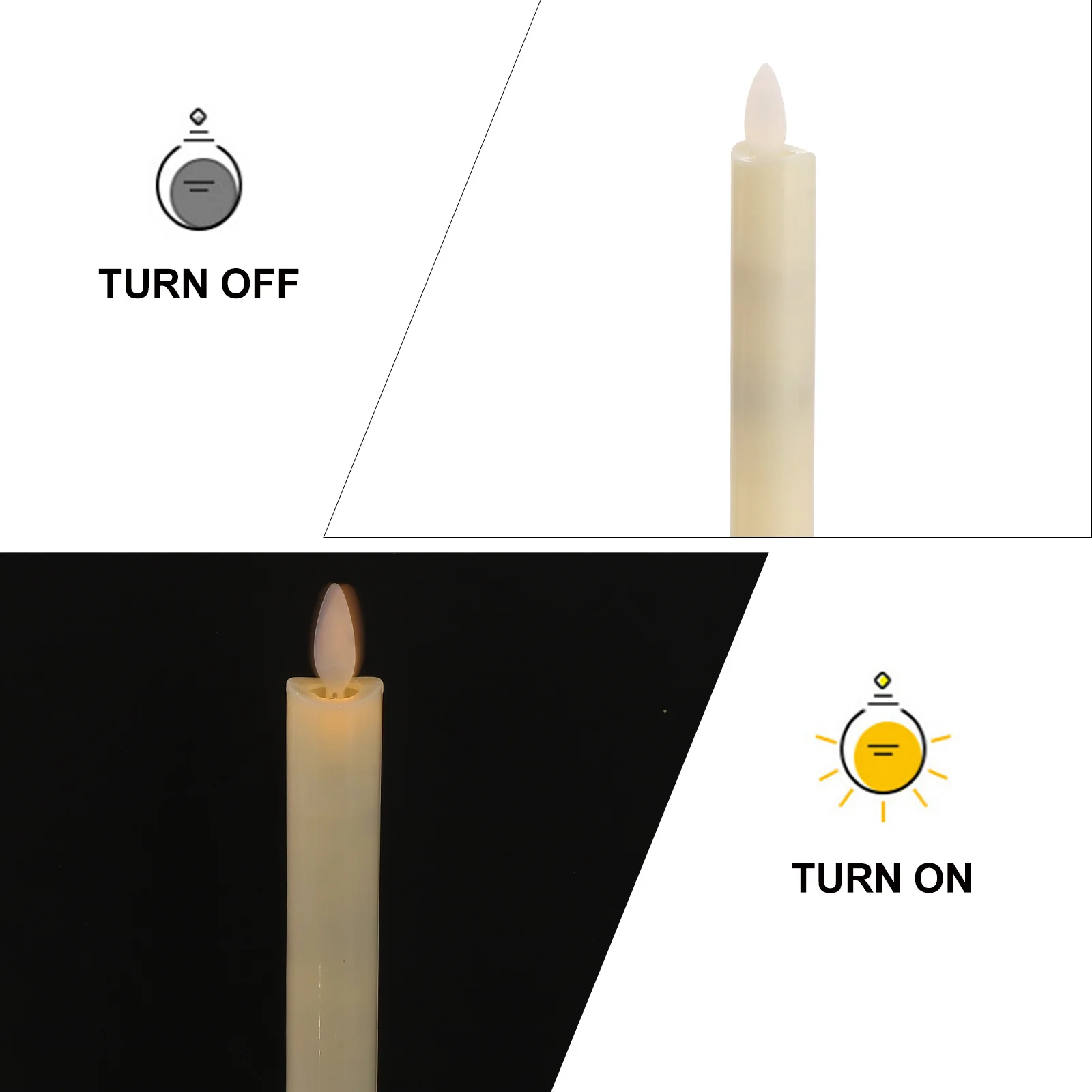 

2pcs Led Electronic Light Flameless Smokeless 10-Key Remote For Home Decor Hotel Bar Christmas Gift Ivory White