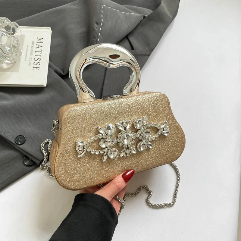 

Новинка 2023 года, вечерний клатч с бриллиантами и подсолнухом, женская сумка для банкета и вечеринки, элегантный кошелек на одно плечо с инкрустацией капель воды
