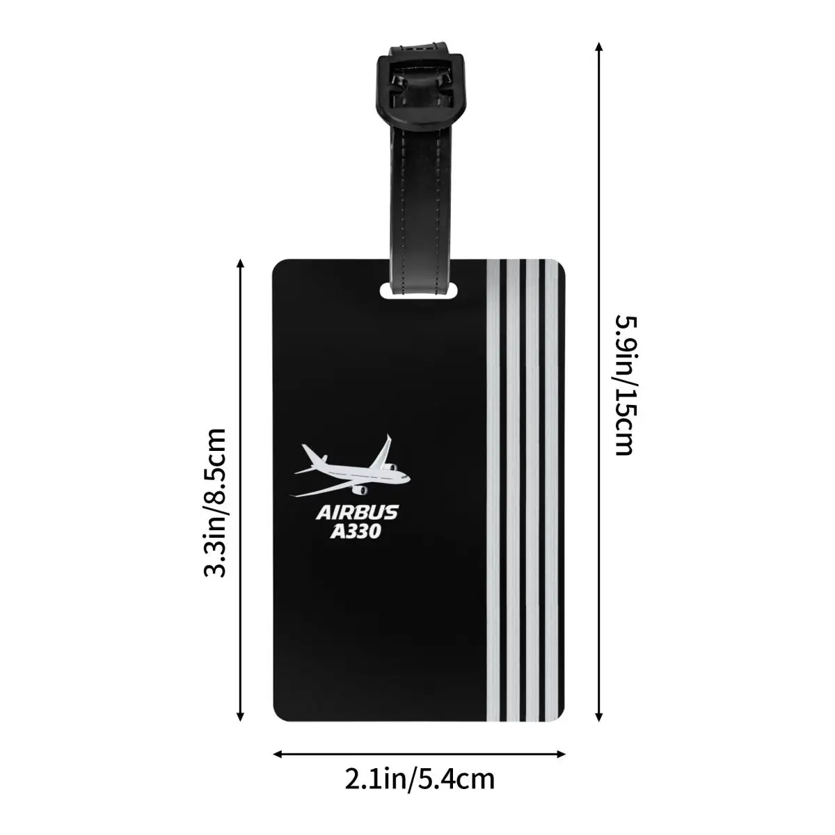 Airbus A330 Captain Stripes Luggage Tag Pilot Aviation Aviator Airplane Travel Bag Suitcase Privacy Cover ID Label