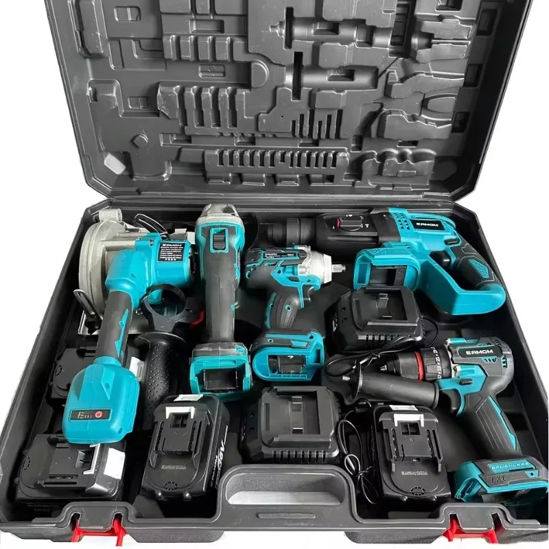 Conjunto de ferramentas elétricas sem fio, sem escova, kit de chave de fenda, pode ser personalizado, multiferramenta, furadeira elétrica