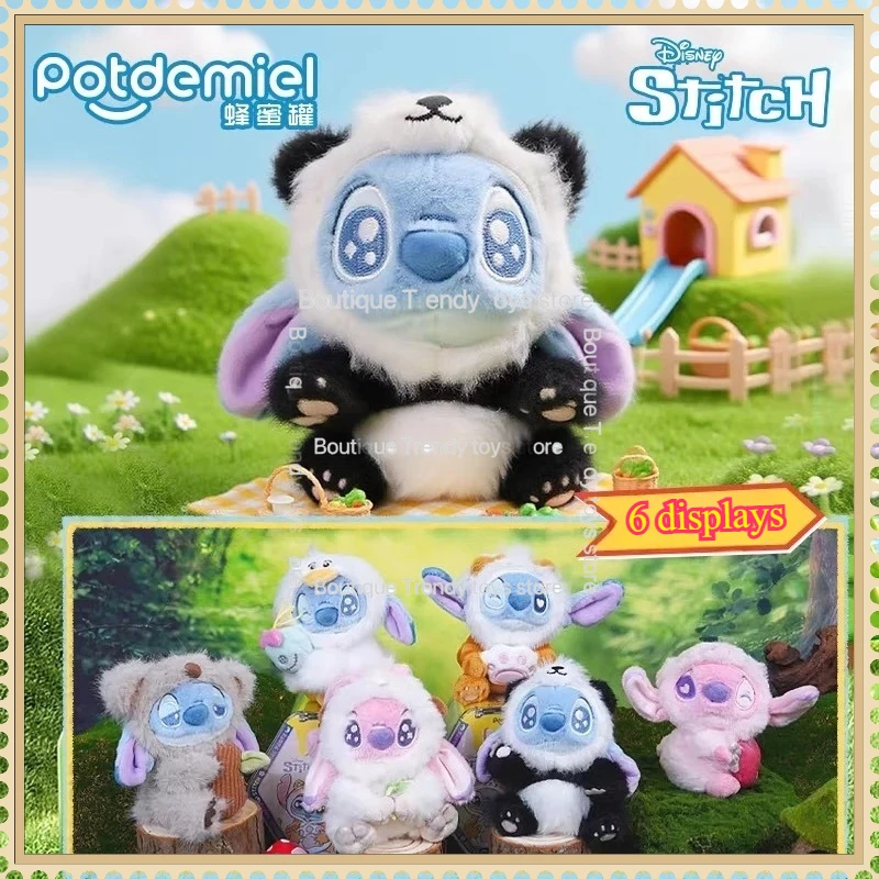 

New Potdemiel Disney Stitch Animal Series Blind Box Kawaii Stitch Angel Figure Doll Bag Pendant Surprise Toy Trendy Collectible
