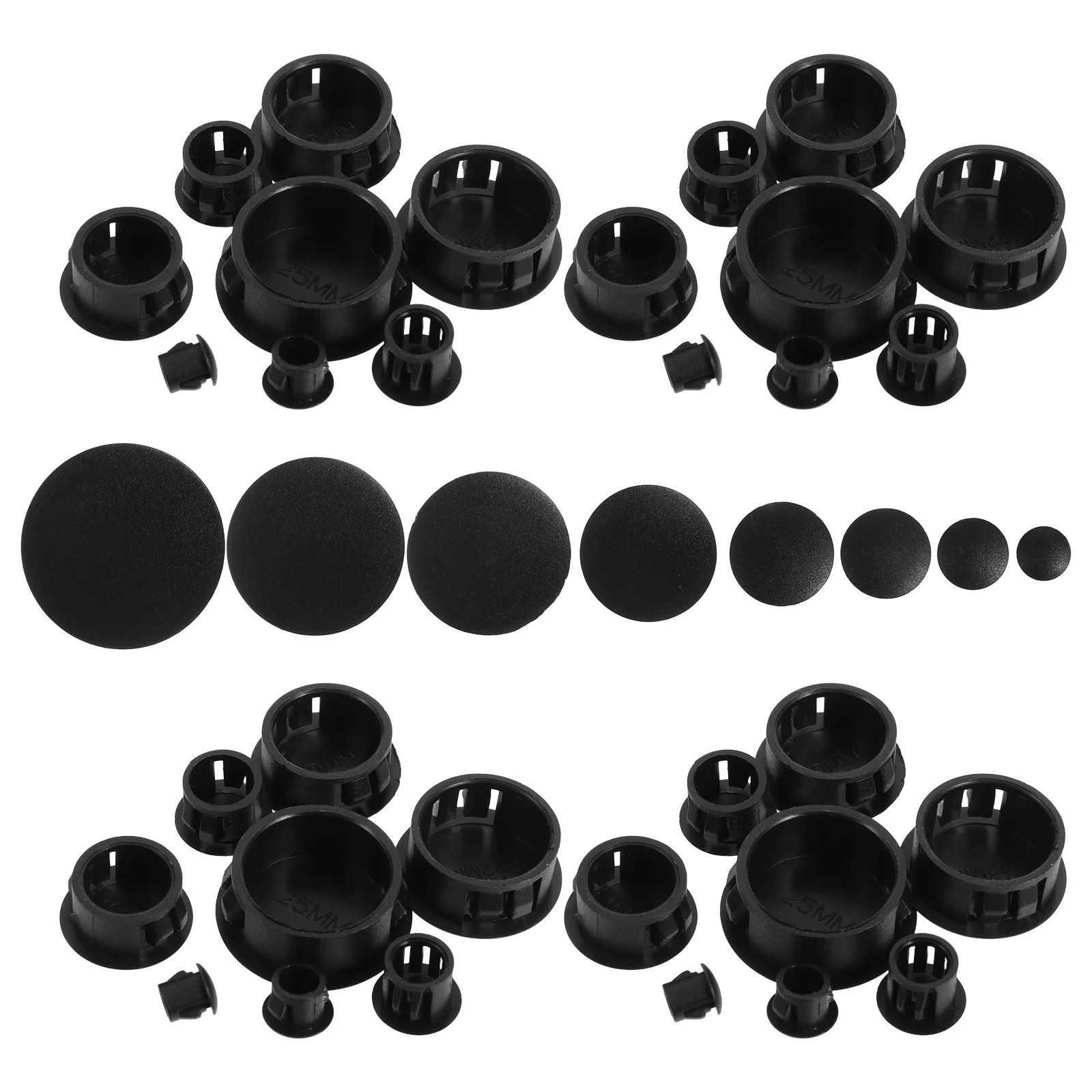 

160Pcs Nylon Screw Caps Round Snap-in Design for Furniture Cabinets Doors Holes Waterproof Decorative Black Invisible Screw Cap