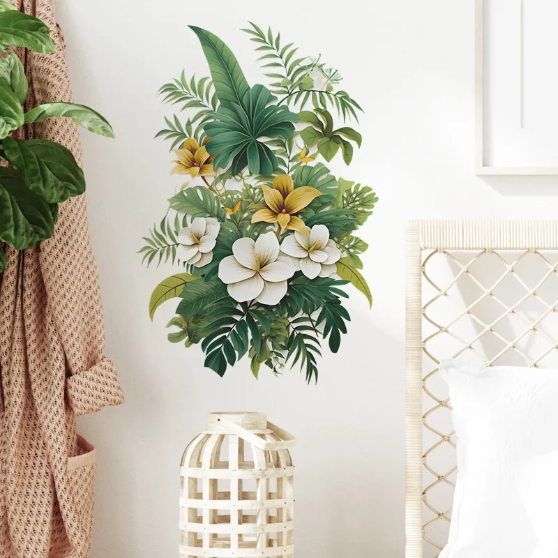 

Freshness Plant Flower Vinyl Wall Stickers For Room Decor Bedroom Accessories Wall Decor Home Decoration Living Room Decoration