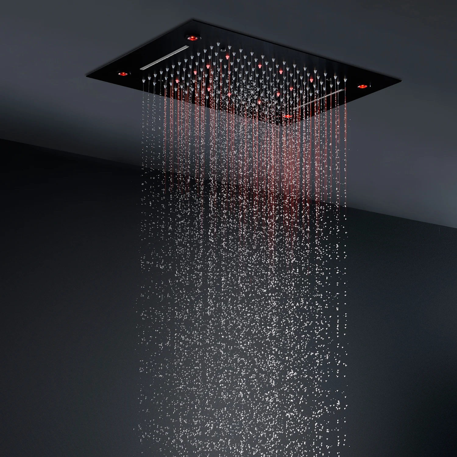 شلال رشاش مياه الأمطار باللون الأسود مقاس 360 × 500 مم #2