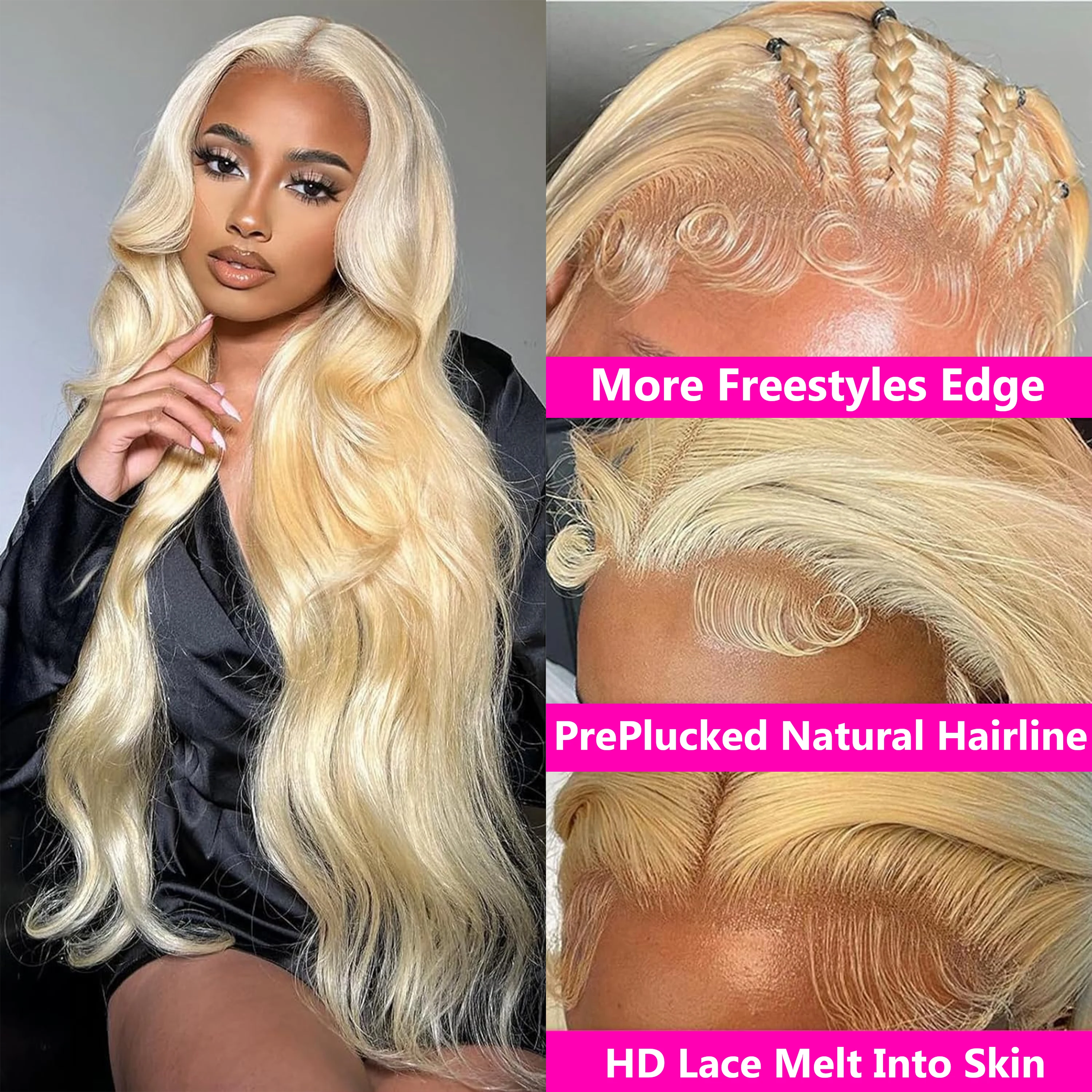 Peluca con malla Frontal rubia ondulada, encaje transparente HD, peluca de cabello humano 13x6, pelucas frontales 613 prearrancadas de 30 y 40 pulgadas para mujeres negras