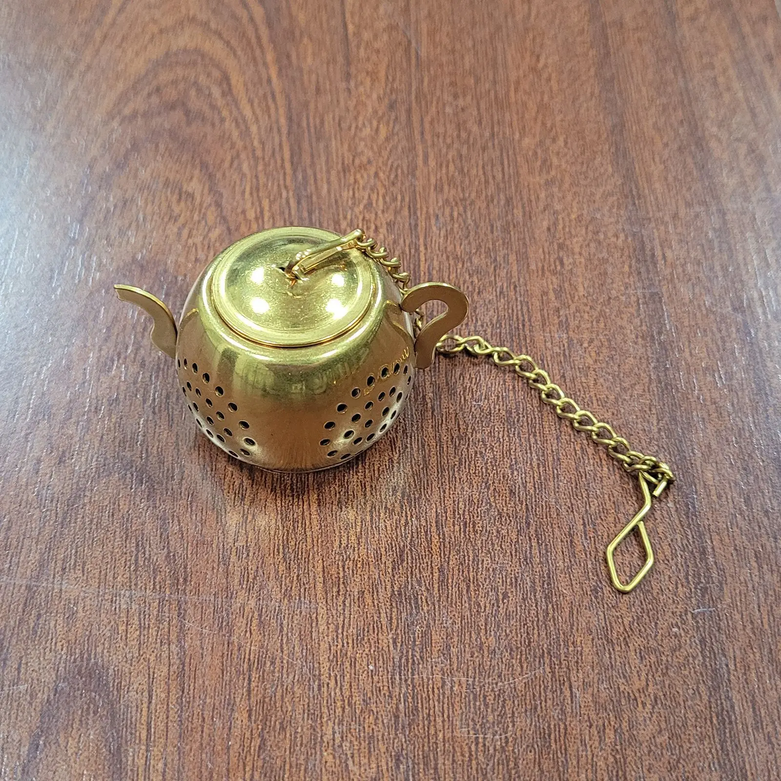 304 Stainless Steel Tea Leak Creative Teapot-shaped Filtering Single Chain Hook Solid Color