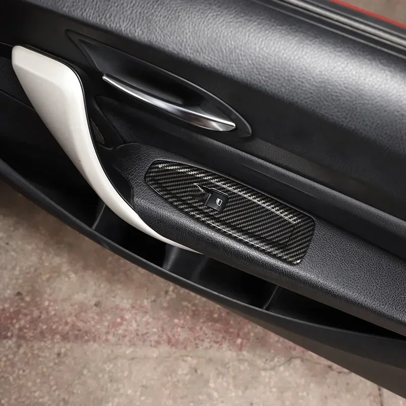 لسيارات BMW 1 2 Series F20 F21 F22 F45 F46 14-19 ABS ألياف الكربون سيارة زجاج رفع لوحة التبديل الإطار الداخلية اكسسوارات السيارات