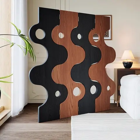 복고풍 단단한 나무 스크린 파티션 노래 스타일의 미학 B & B 호텔 단단한 나무 거실 입구 접이식