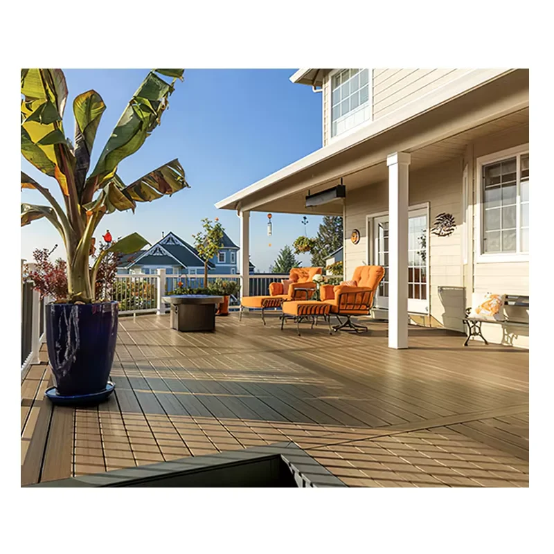 صديقة للبيئة الطراز الحديث WPC الأرضيات خشب الساج مادة PVC فناء حوض السباحة أرضية خارجية سطح الحبوب الخشبية #2