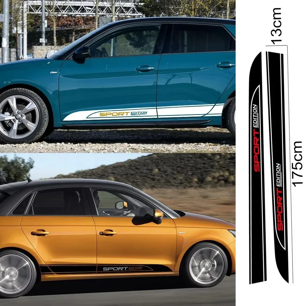 

DIY Car Side Door Sticker Vinyl Decal For Audi A1 8X GB Sportback Quattro E-Tron TFSI Ego SPORT EDITION Auto Styling Accessories