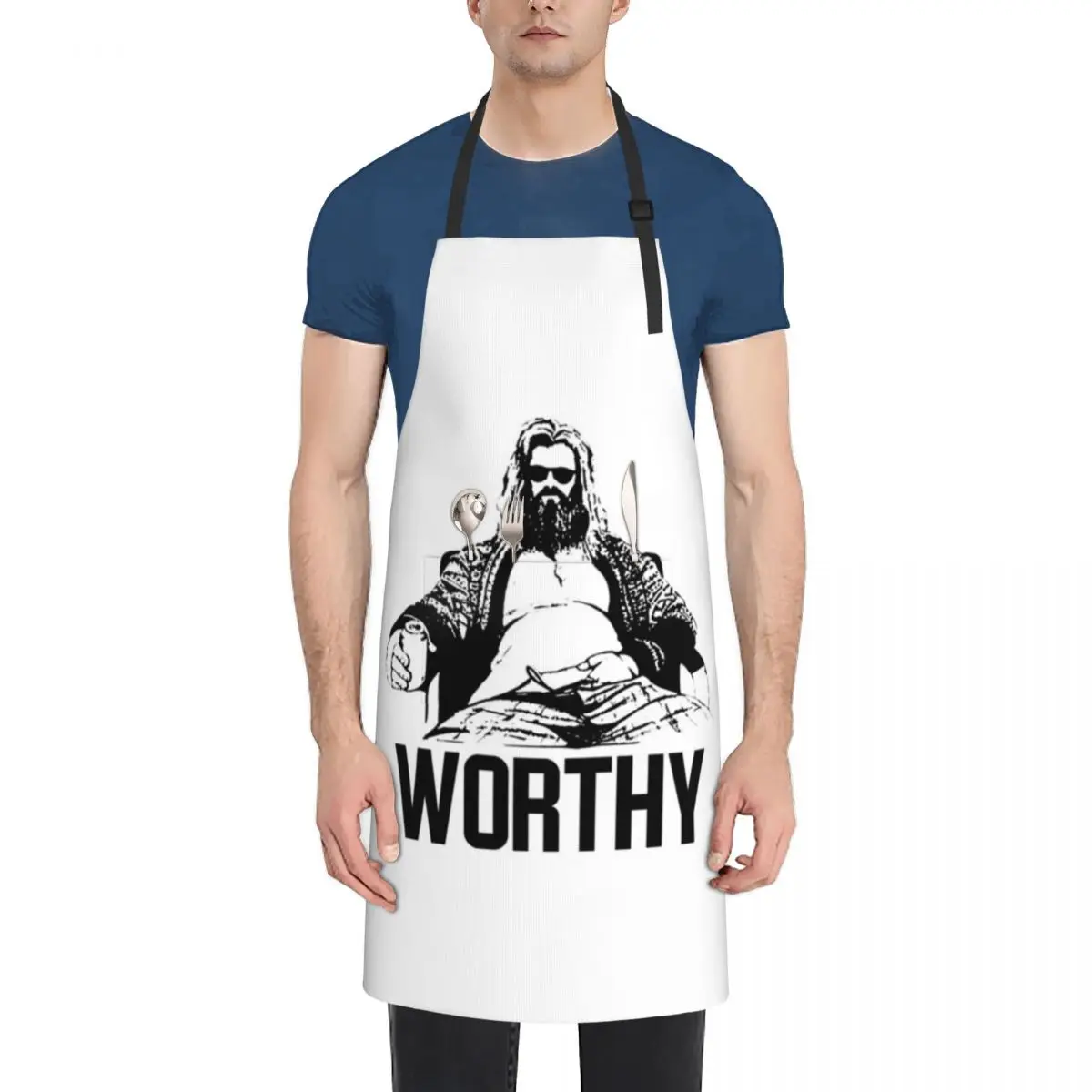 

Thor T-ShirtStill Worthy Fat Thor T-Shirt_by scribblejuice_ Apron Chef Uniform Woman Kitchen Things And For Home Apron