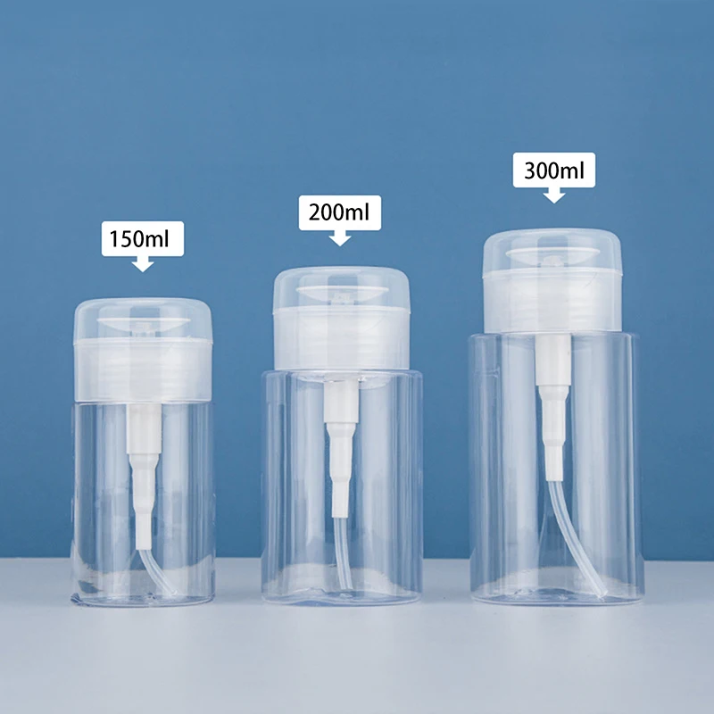 100/150/200 مللي المحمولة السفر إعادة الملء زجاجة فارغة البلاستيك مزيل طلاء الأظافر الكحول السائل الصحافة ضخ موزع زجاجة #5