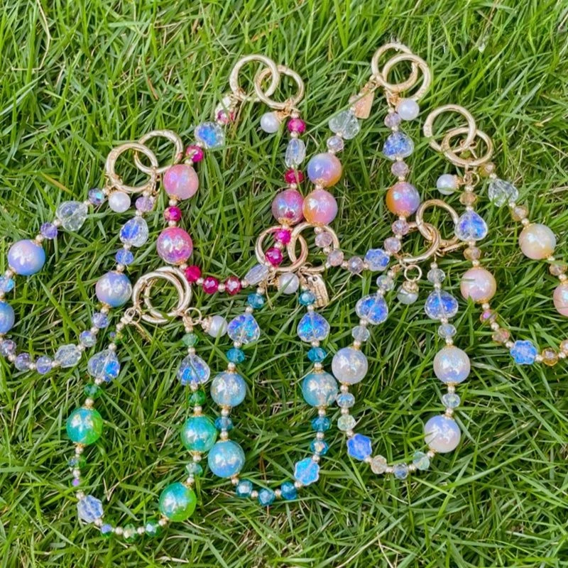 

High End Mobile Phone Lanyard Crystal Bead Bracelet Women's Ins High-end Wrist Ornament Boutique Handmade Bag Ornament Chain