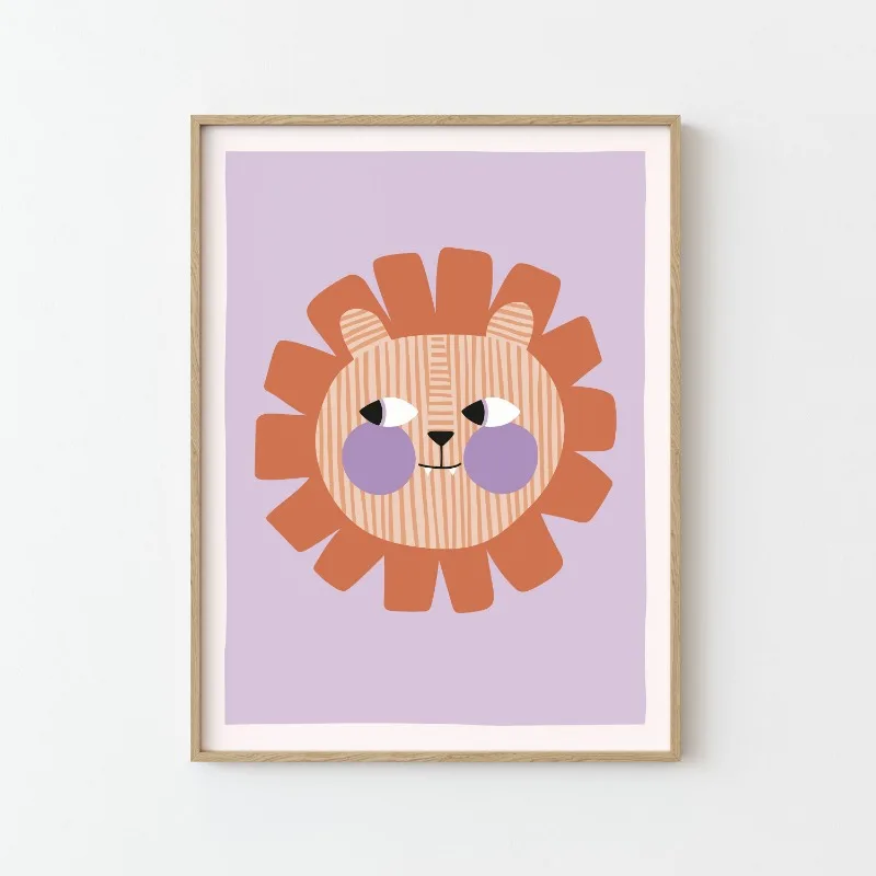Cartoon Niedliche Tiere Illustrationsposter Hund Katze Maus Löwe Einhorn Leinwandgemälde Wandkunst für Kinderzimmer Kinderzimmer Heimdekoration – Detail 3