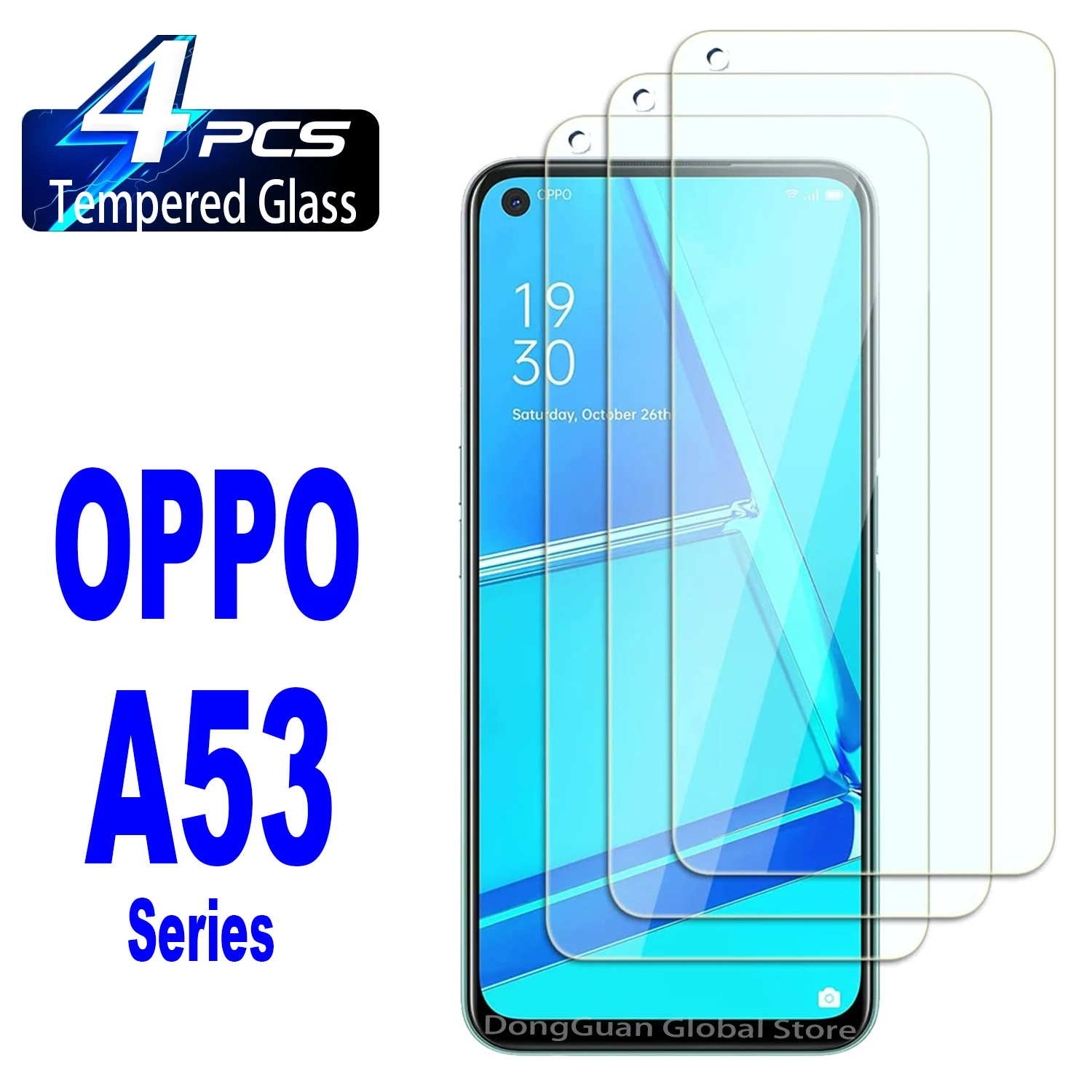 For Oppo A53 A53s 5G，2/4Pcs HD Tempered Glass 9H Screen Protector