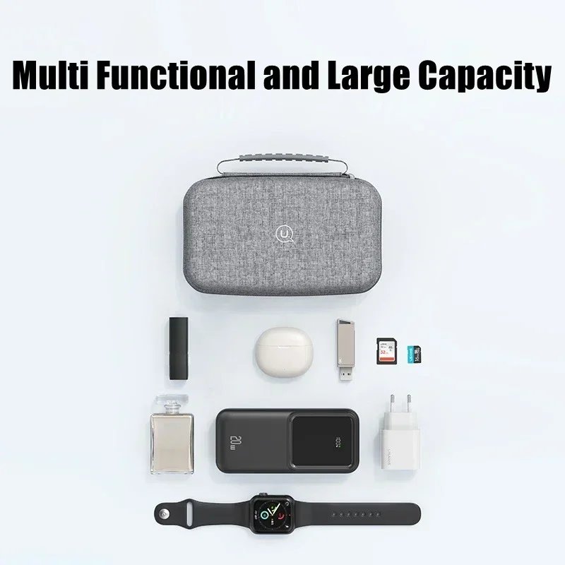 Digital Gadgets Storage Bag Hard Shell Portable USB Data Cable Organizer Shockproof Protective Charger Power Bank Zipper Bag