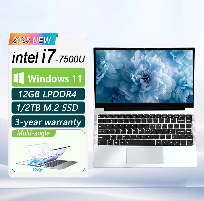 

НОВЫЙ офисный ноутбук Windows 11 Pro intel core i7-7500U Ноутбук ПК Ноутбук 1920*1080P 12 ГБ ОЗУ 1 ТБ 2 ТБ SSD 180 ° открытый ПК