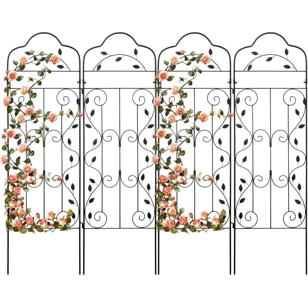 โครงตาข่ายโลหะสำหรับปลูกต้นไม้แบบขยายได้ ขนาด 60x18 นิ้ว แพ็ค 4 ชิ้น สำหรับพืชเลื้อย ทนทาน ป้องกันสนิม