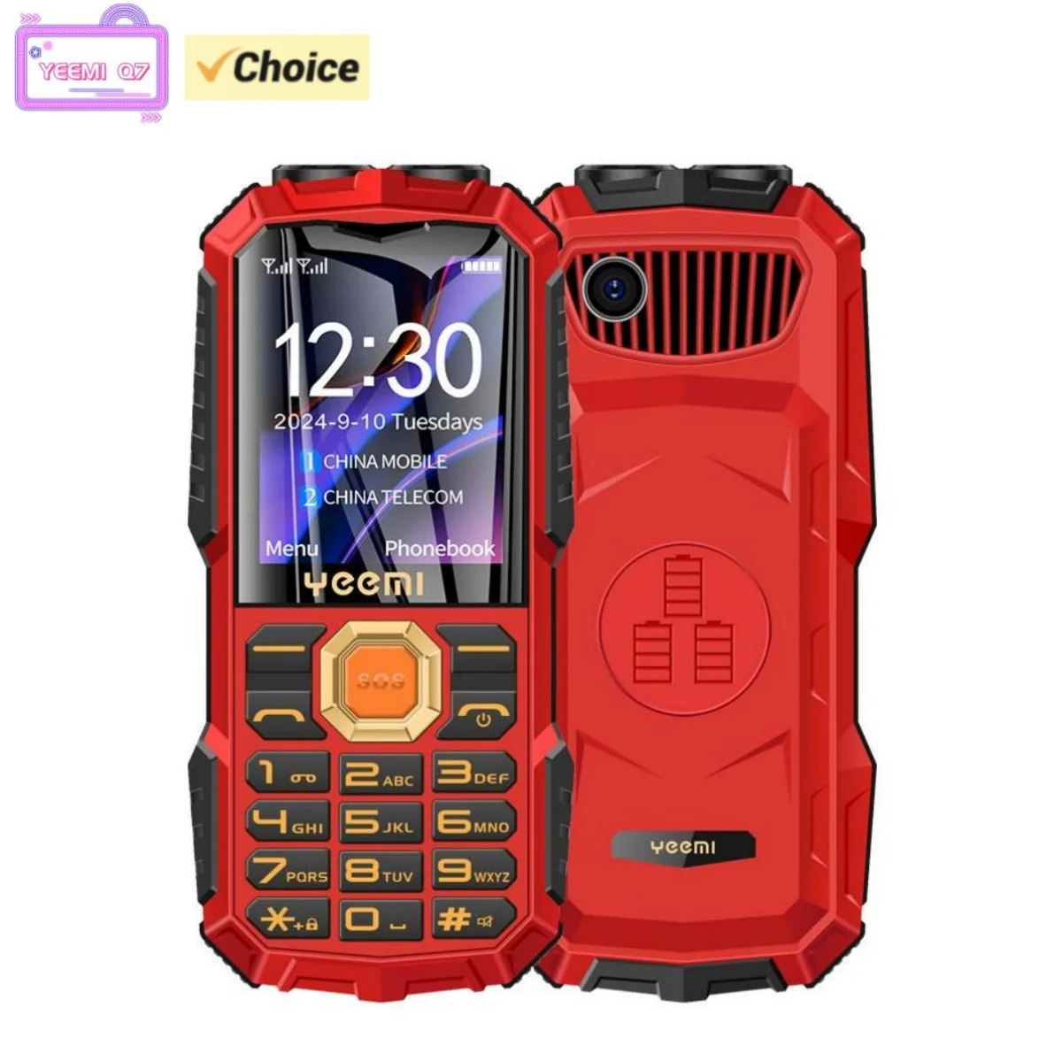 YEEMI Q7 2G GSM Mobile Phone 1.77inches Dual SIM Card Big Buttons Mobile Phone Big Battery 2400mAh Long Standby Cellphone